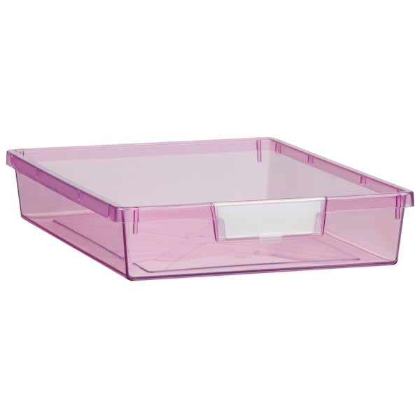 Bin, Tray, Tote, Purple, High Impact Polystyrene, 12.25 In W, 3 In H